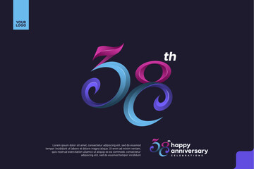 Colorful 38th Anniversary Celebration Design with Artistic Gradient Number and Dark Background