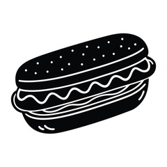 hotdog sandwich illustration.