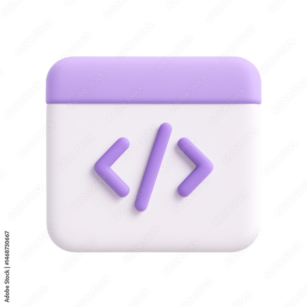 Poster coding calendar icon: a modern 3d-rendered icon of a calendar with a coding symbol, perfect for illu