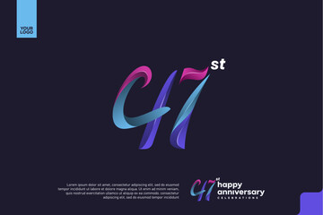 Colorful 41st Anniversary Celebration Design with Artistic Gradient Number and Dark Background