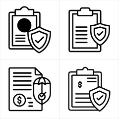 insurance policy icon set
