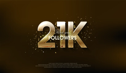 Modern design to thank 21k followers, with a very luxurious gold color.