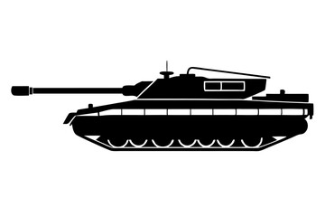Fototapeta premium Military Tank Silhouette Vector Illustration
