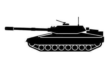 Fototapeta premium American Military Tank Silhouette Vector Illustration