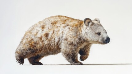 Naklejka premium Albino Wombat Walking Studio Shot