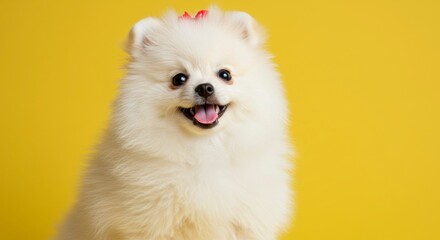 Obraz premium Happy white puppy