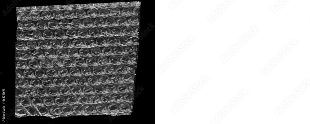 Aufkleber transparent mockup with bubble wrap texture for product design on a transparent or white background