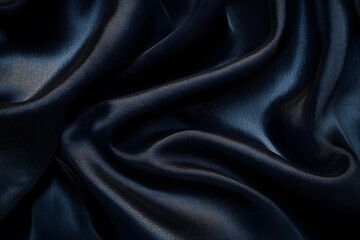 Obraz premium Elegant close up of deep blue silk fabric with smooth flowing drapes
