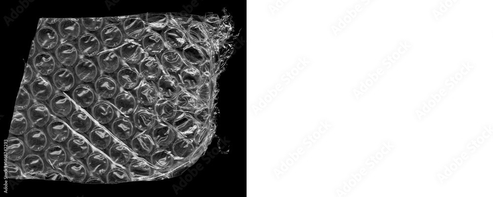 Poster bubble wrap material for textures and visual effects on a transparent or white background