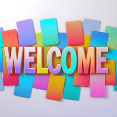 colorful  Welcome letters on a white background