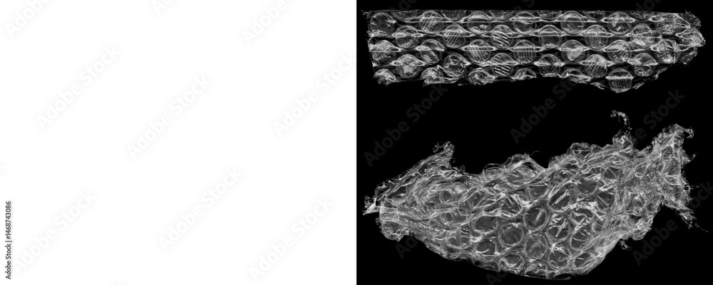Poster set of air bubble textures in bubble wrap style for mockups on a transparent or white background