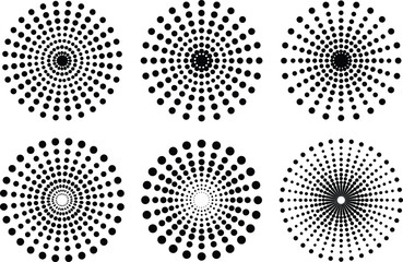 Radial Dot Matrix Vector Graphics Bundle