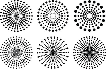 Spiral Dot Patterns Vector Collection