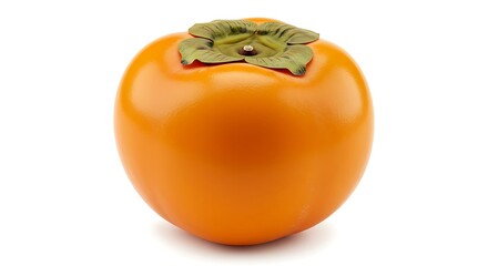 Fresh ripe persimmon fruit isolated on white background