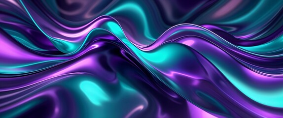 Obraz premium Elegant digital purple and glowing teal color abstract background