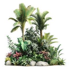 Lush Tropical Garden Paradise Palm Trees Greenery