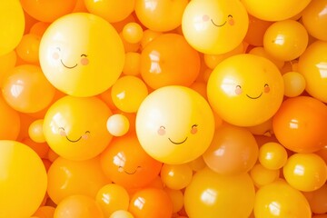 Happy balloons in shades of yellow