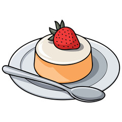 Tres leches cake dessert isolated vector illustration on white background