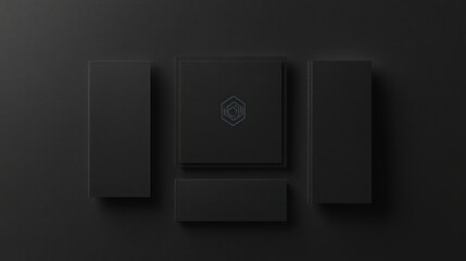 Elegant Black Mockup: Branding Stationery Design