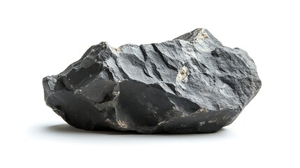 Obraz premium Close-up view of a dark gray stone specimen.