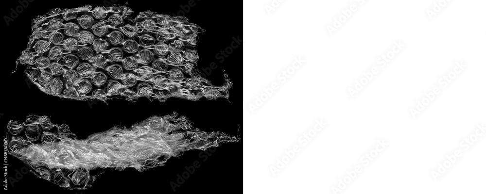 Poster mockup sheet of bubble wrap for e-commerce display backgrounds on a transparent or white background