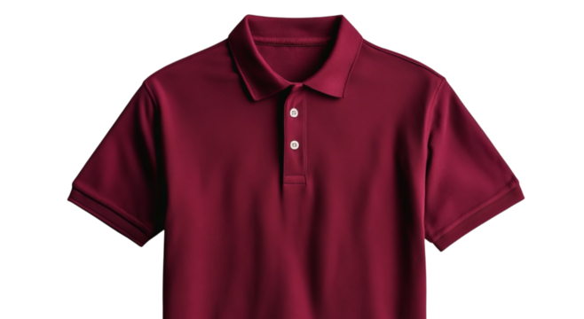 Png of Classic burgundy polo shirt, perfect for casual outings or smart-casual occasions.