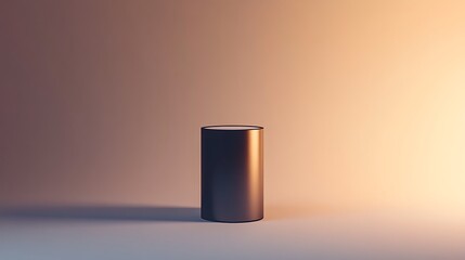 Empty cylinder podium against a gradient background.