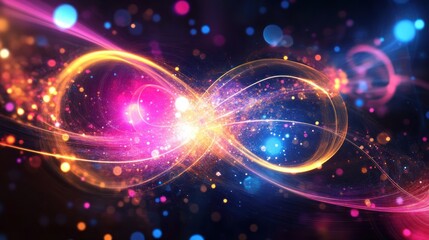 Infinity symbol with vibrant lights
