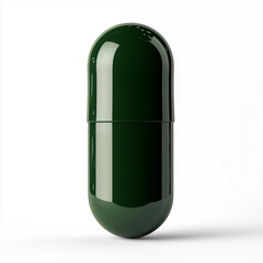 green pill on white background, green pill capsule