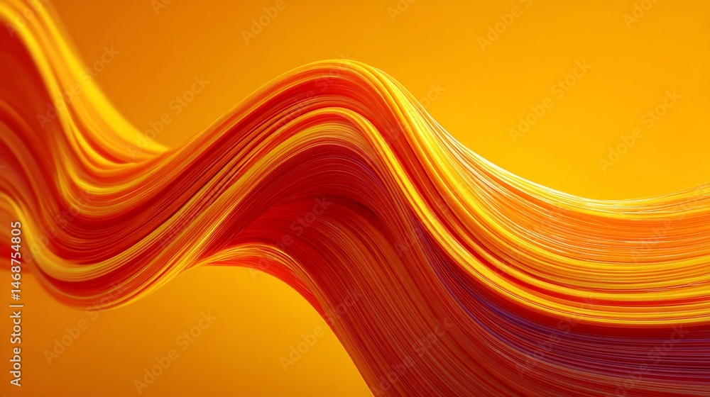 Aufkleber vibrant orange abstract waves create a dynamic and energetic visual effect, ai