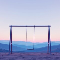 Lonely Swing Set at Dusk