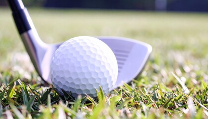 Close-up of the moment the club head meets the stationary golf ball