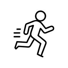 Running Person Icon – Line Style Fast Movement Symbol for Sports and Fitness