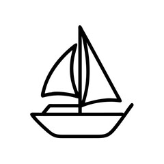 Sail boat Icon – Minimal Nautical Vessel Line Symbol for Travel and Marine Design