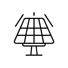 Solar Panel Icon Outline – Renewable Energy Vector Illustration