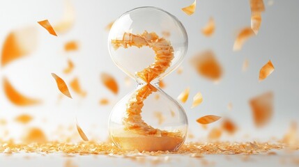 Hourglass Time Sand Grains Falling Abstract Background