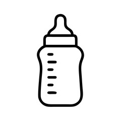 Baby Bottle Icon – Infant Feeding Bottle Line Art for Childcare and Parenting