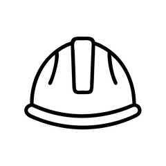Hard Hat Icon Vector – Construction Helmet Outline Safety Symbol