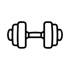 Dumbbell Icon Vector – Fitness Weight Outline Symbol Isolated