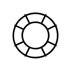 Lifesaver Ring Icon Vector – Safety Equipment Outline Symbol Isolated