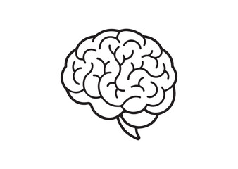 Mental Health Design, Mental Brain Silhouette Vector