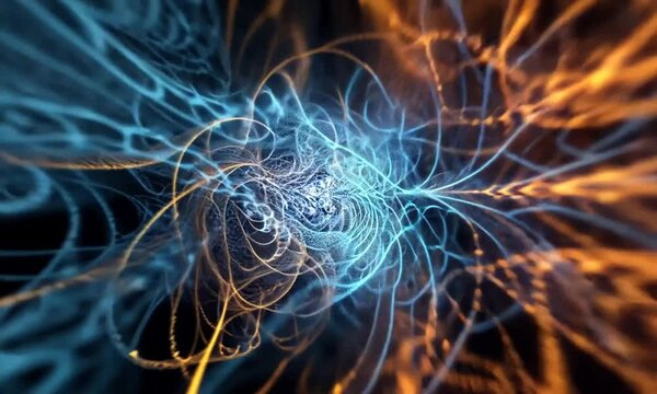 Abstract Energy Vortex: Celestial Filaments and Luminescent Trails