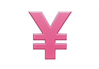 Obraz premium Pink Yen Currency Symbol 3D Render Isolated on White Background