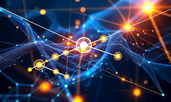 Abstract Network Connections: Digital Nodes and Luminescent Pathways