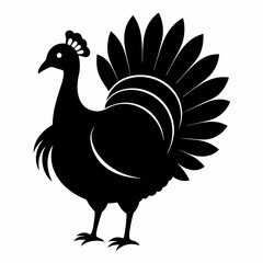 Black turkey vector silhouette illustration design