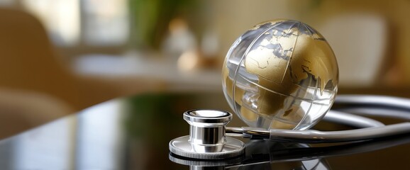 Global Healthcare Concept with Stethoscope and Globe