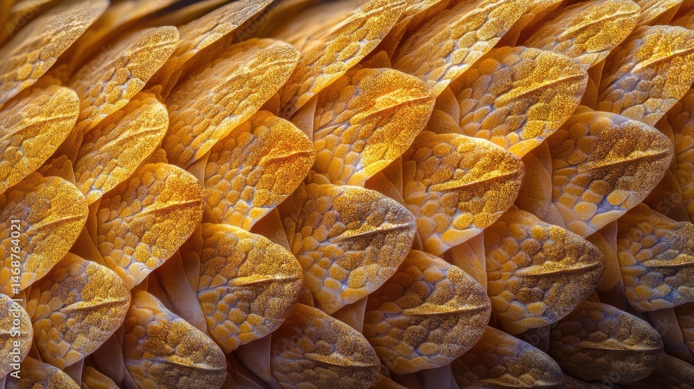 Poster detailed close-up of a reptile's textured scales showcasing intricate patterns and vibrant colors