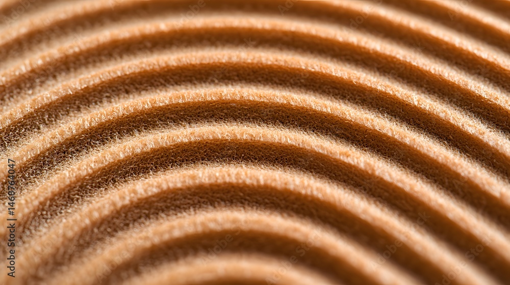 Poster close-up view of brown cardboard texture with concentric circular pattern