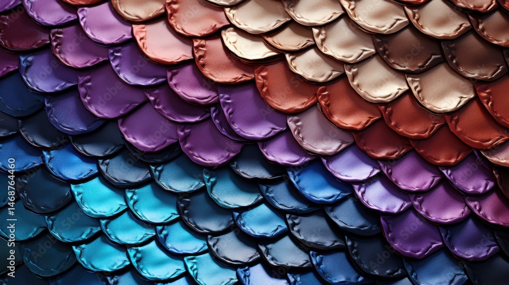 Poster colorful scale pattern created with vibrant materials showcases a unique artistic design