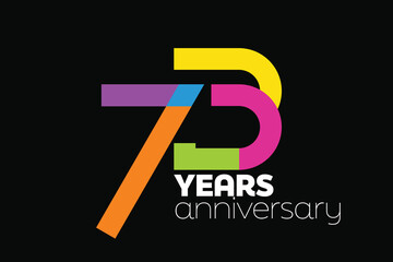 Flat Colorful 73rd Anniversary Number